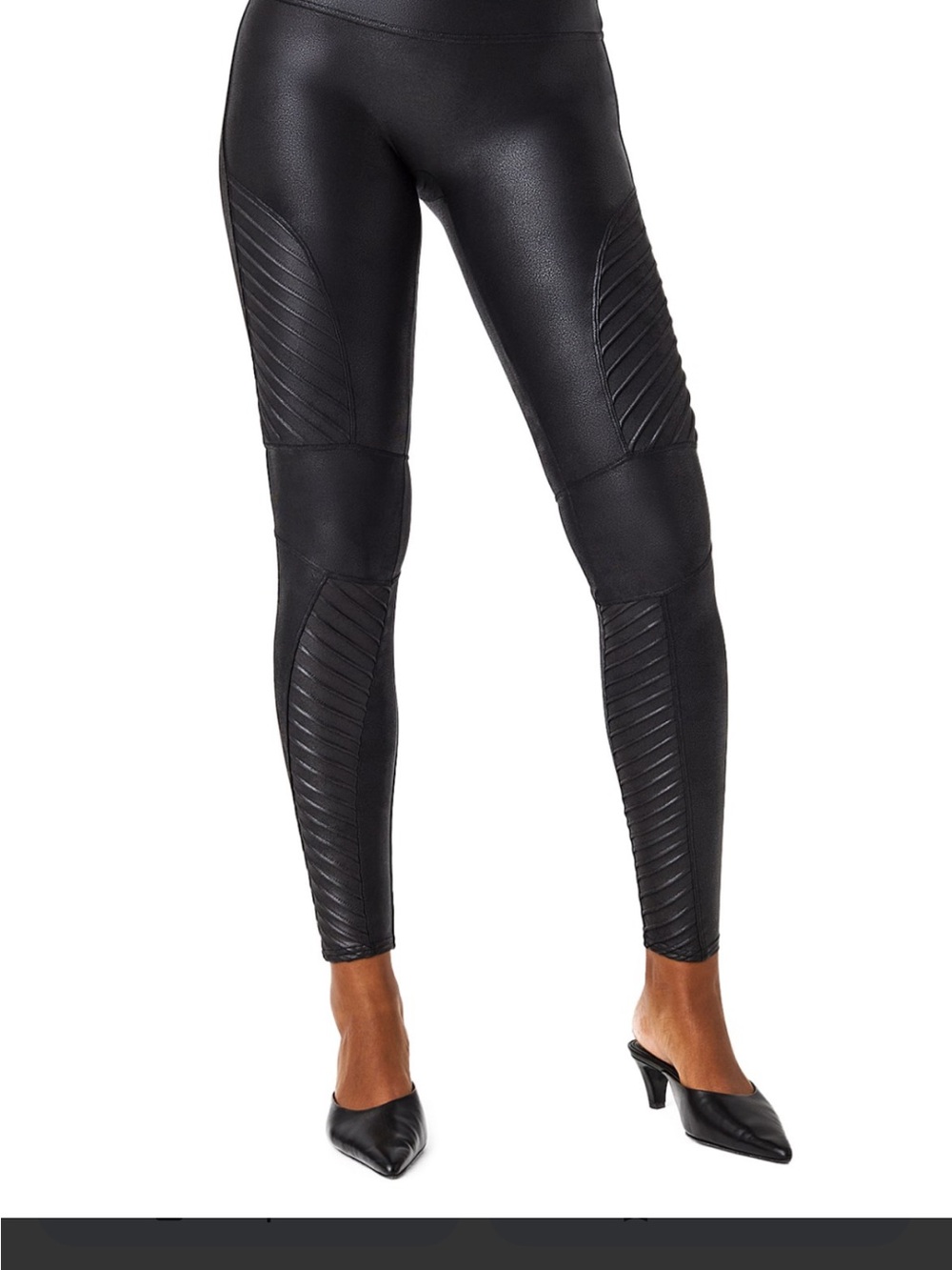 bagatelle Black Faux Leather Moto Leggings